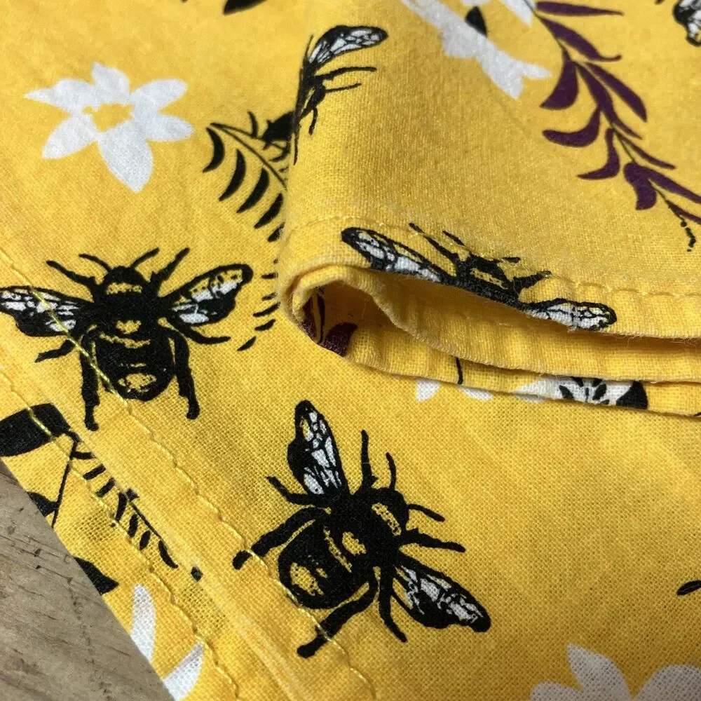 Lilac & Vine Regal Art & Gifts Cotton Table Napkins Yellow Bumble Bees set of 3